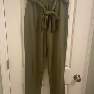 Grace Karin Olive Green Women’s Paper Bag Tie Pants